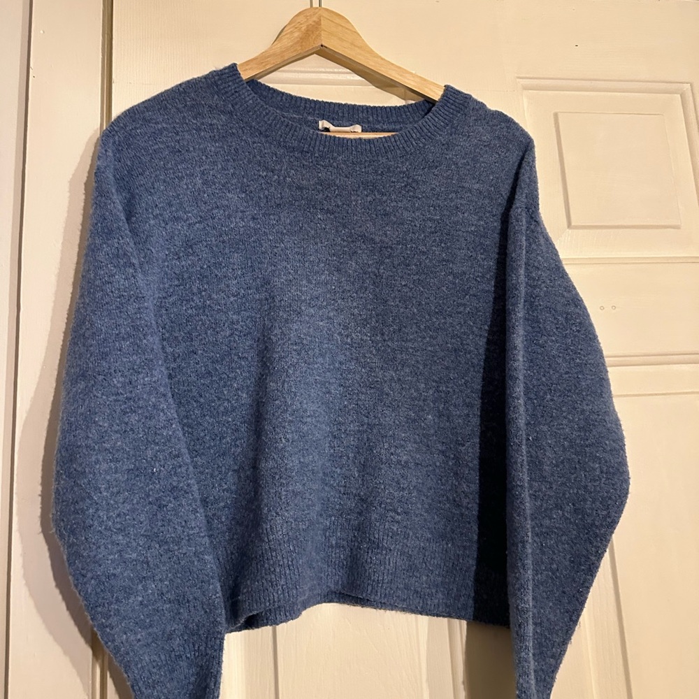 H&M Cozy Blue Crew Neck Sweater